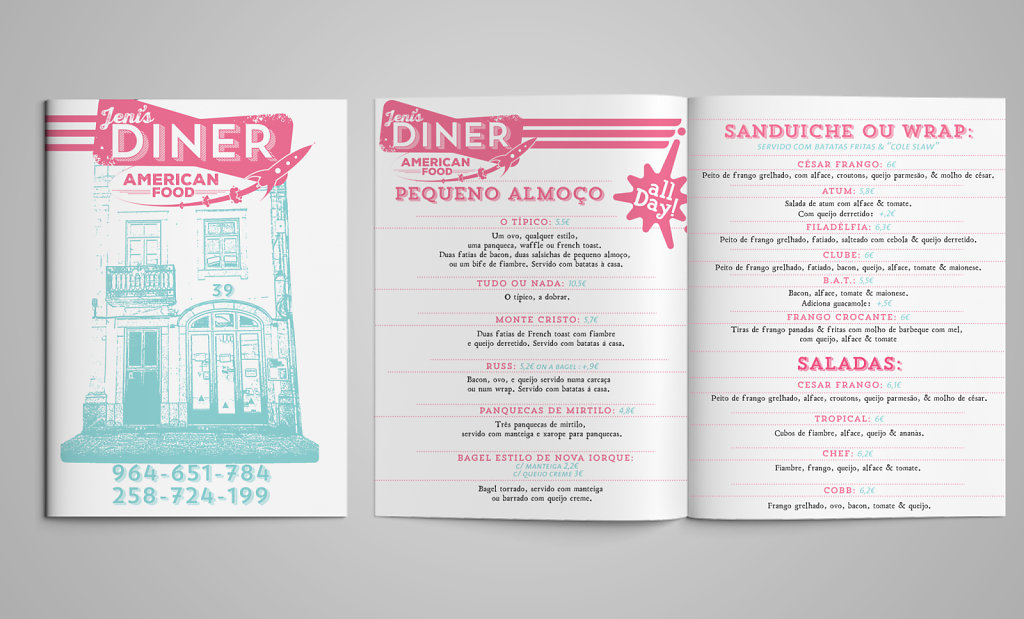 Jeni's Diner Menu